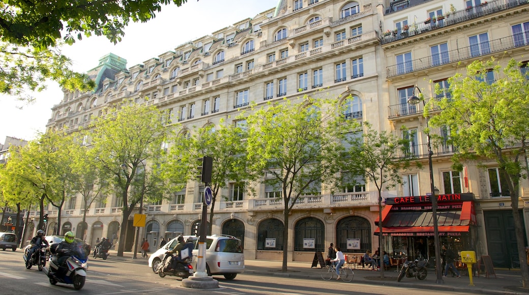 Grands Boulevards que incluye elementos del patrimonio y una ciudad
