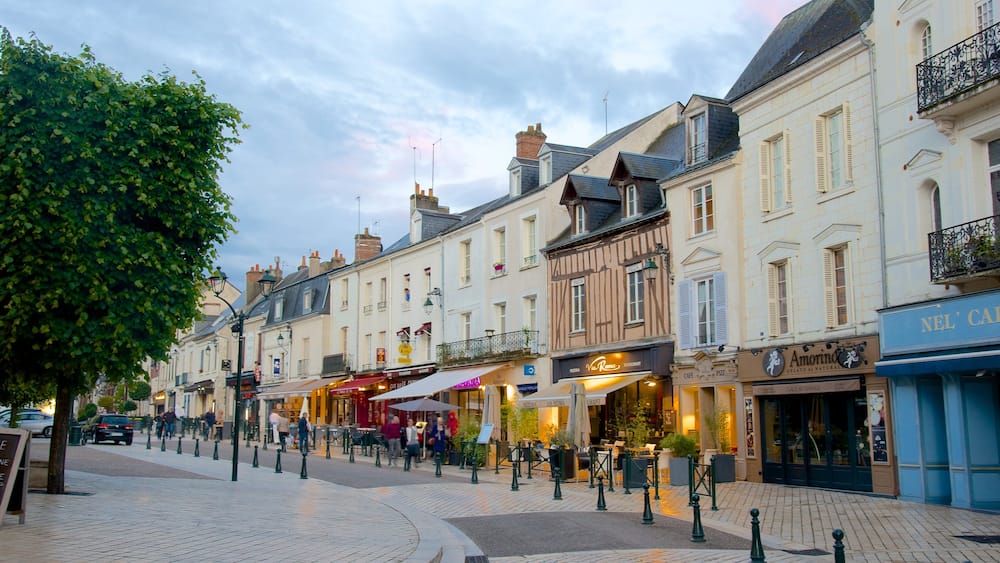 Amboise montrant petite ville ou village, scÚnes de rue et scÚnes de café