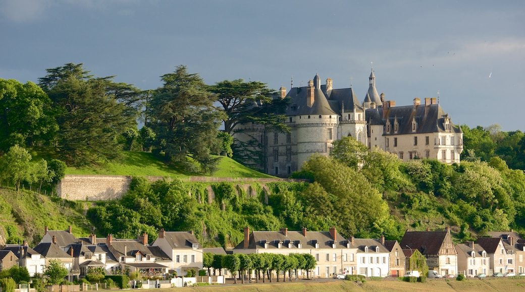 Chateau de Chaumont cho thấy lâu đài, thị trấn nhỏ và cảnh thanh bình