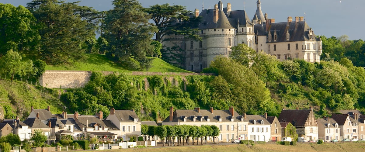 Chateau de Chaumont which includes a small town or village, tranquil scenes and a castle