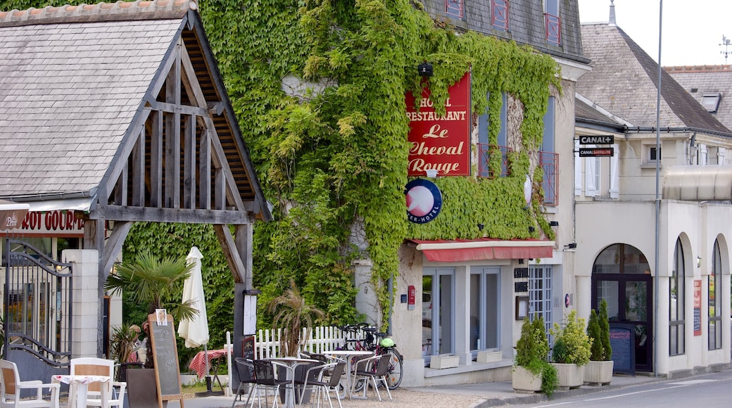 Villandry showing café scenes, a small town or village and signage