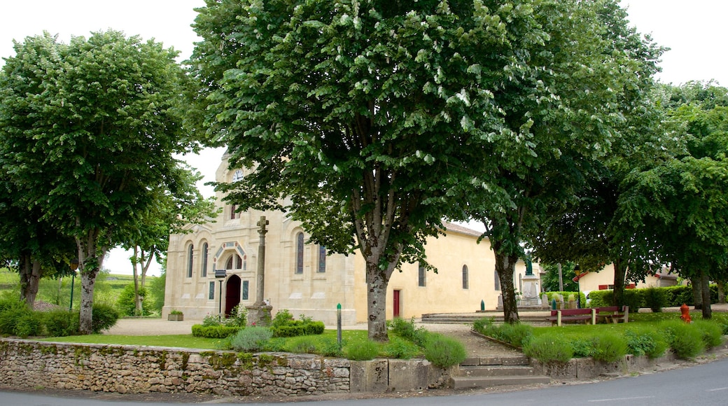 Sauternes showing a garden and a church or cathedral