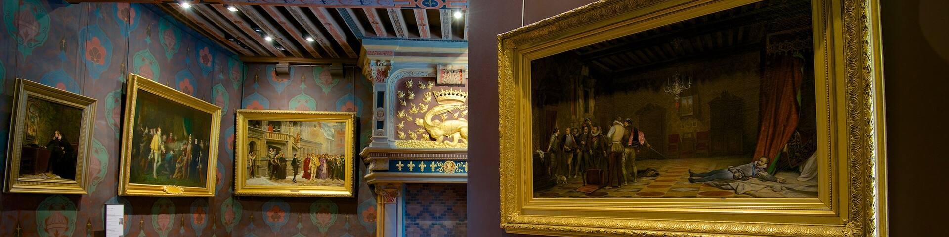 Chateau de Blois showing art, a castle and interior views
