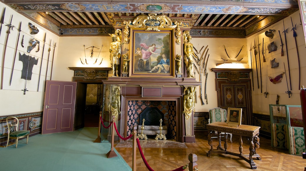 Chateau de Cheverny featuring interior views, a castle and art