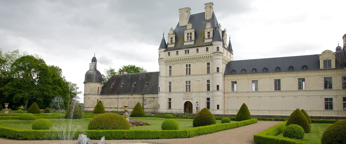 Chateau de Valencay ofreciendo un castillo, elementos del patrimonio y un parque