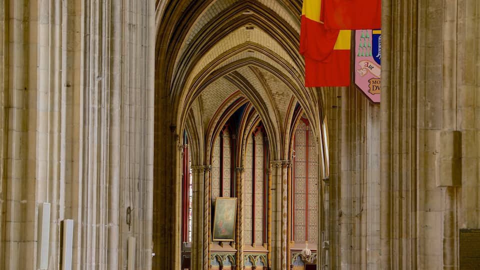Sainte-Croix Cathedral showing heritage architecture, interior views and a church or cathedral