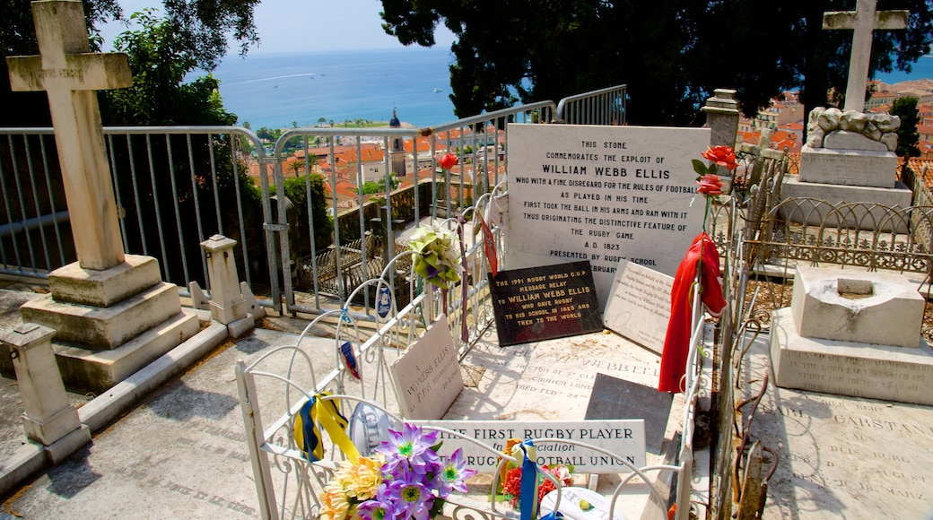 Menton featuring a cemetery