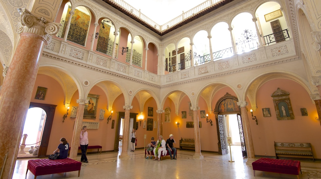 Villa Ephrussi showing interior views, a castle and heritage architecture