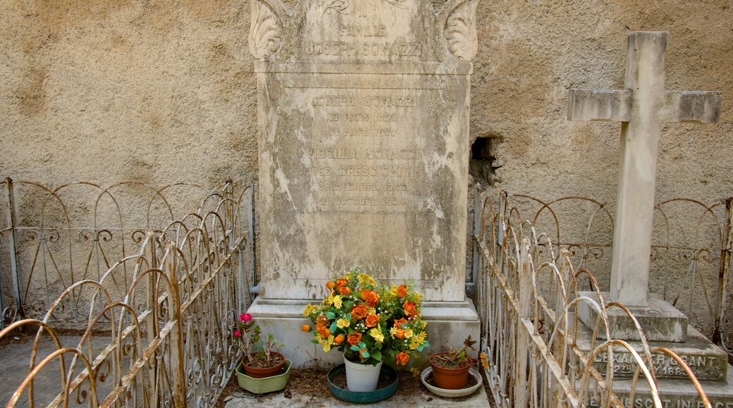 Menton featuring a cemetery