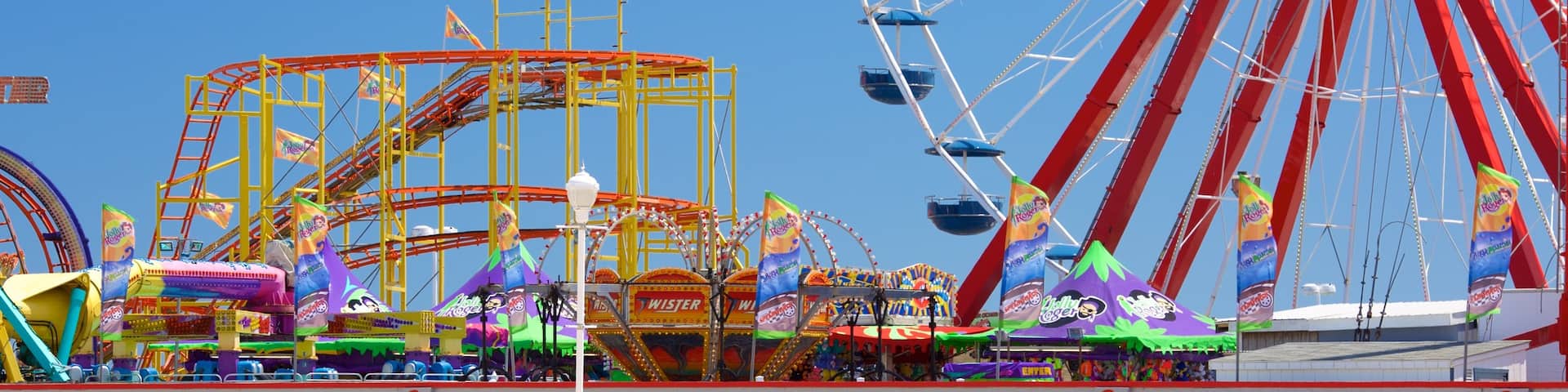 Ocean City Boardwalk welches beinhaltet Fahrten