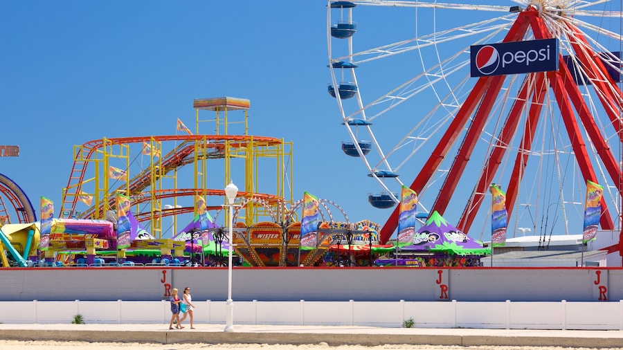 Ocean City Boardwalk som visar åkattraktioner
