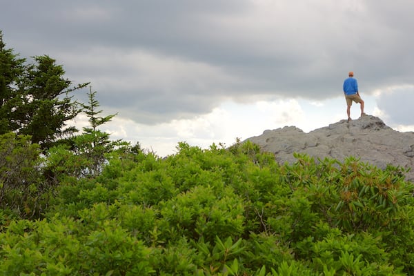 Grandfather Mountain montrant montagnes aussi bien que homme
