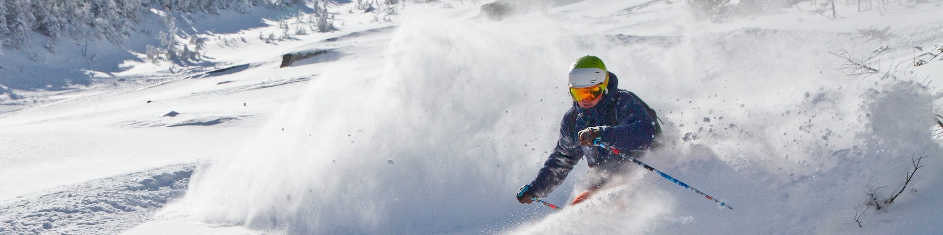 Whiteface Mountain showing snow skiing and snow as well as an individual male