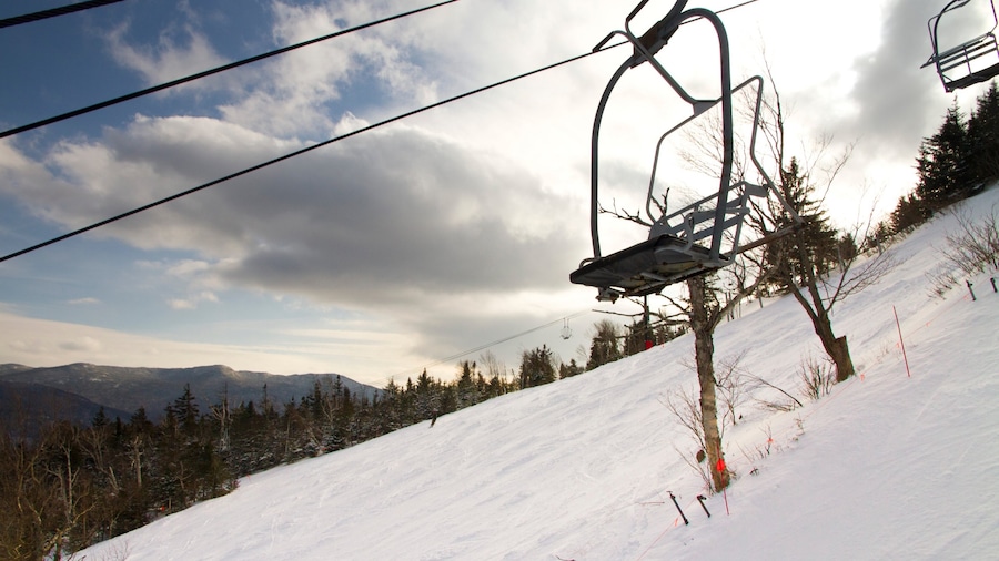 Montaña Whiteface que incluye una góndola y nieve