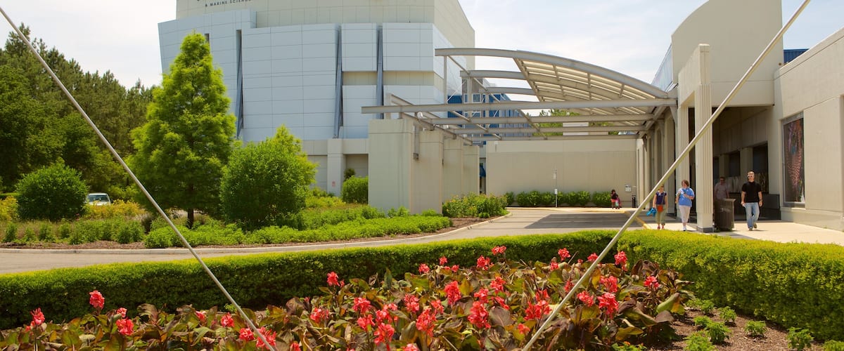 Virginia Aquarium and Marine Science Center which includes marine life, a garden and modern architecture