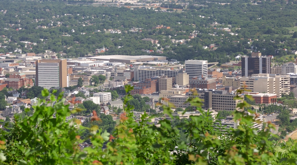 Mill Mountain Star showing a city and landscape views