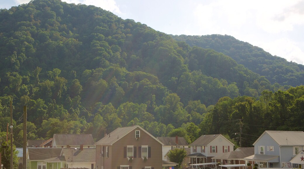 Virginia occidental central que incluye montañas, una pequeña ciudad o pueblo y escenas tranquilas