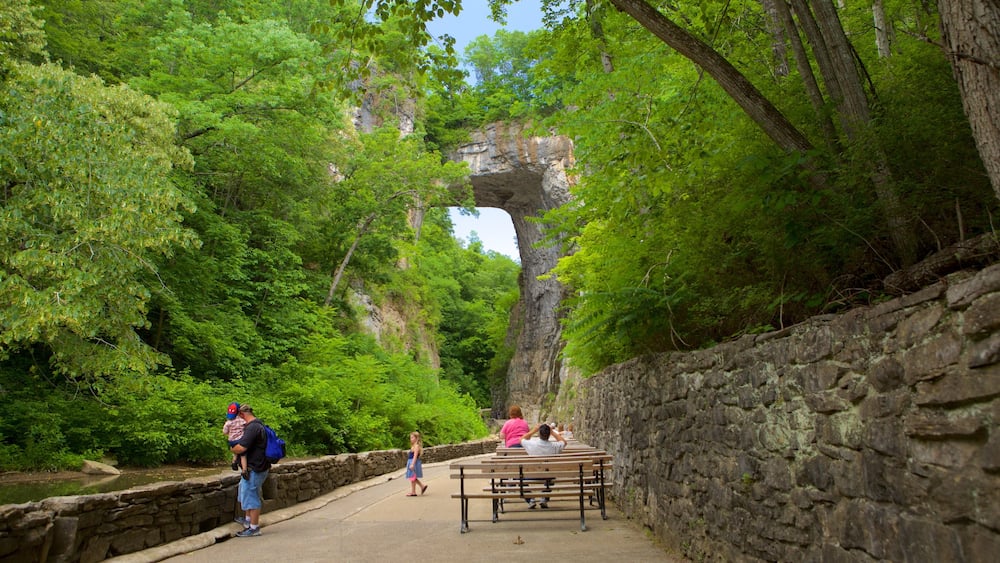 Natural Bridge Virginia mit einem BrĂŒcke und Garten