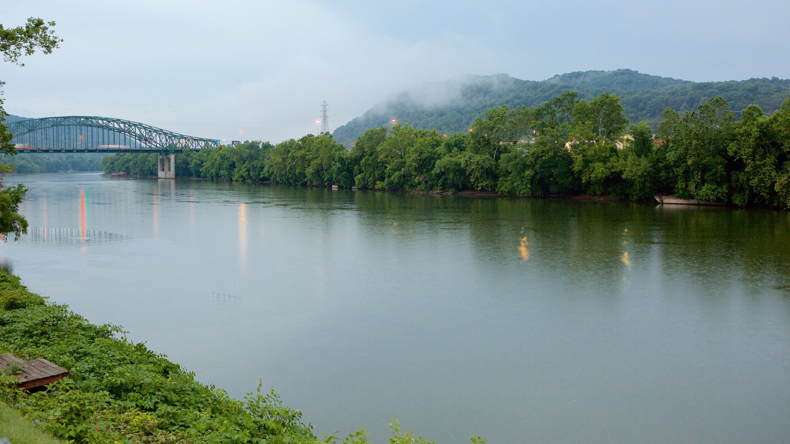 Charleston featuring a river or creek and a bridge