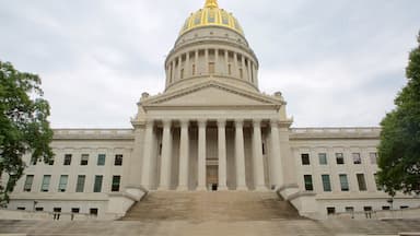 West Virginia State Capitol Building showing heritage architecture and an administrative buidling