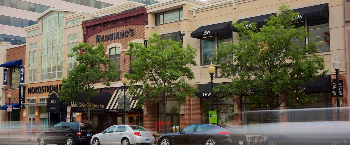 Friendship Heights featuring street scenes and signage