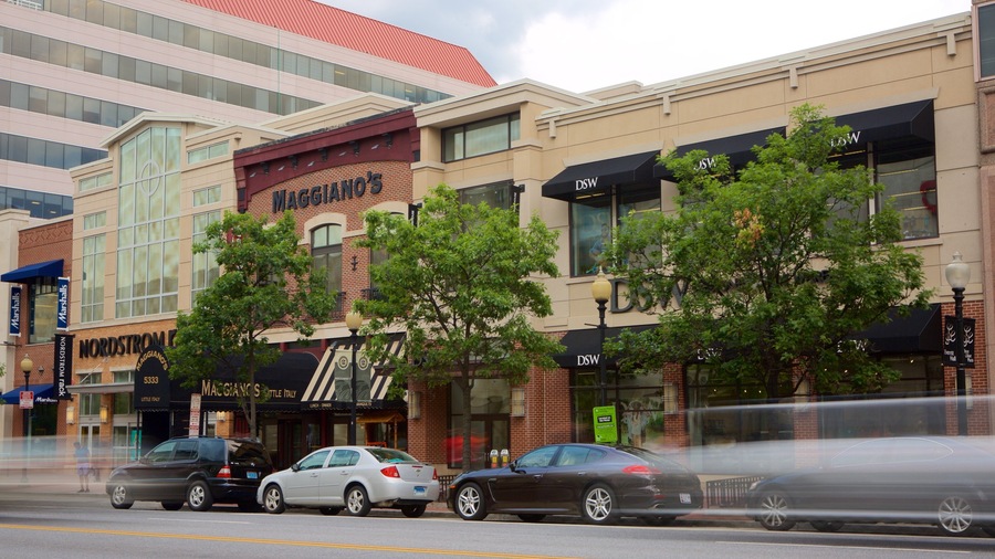 Friendship Heights which includes street scenes and signage