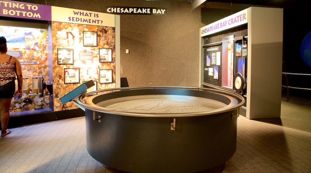 Virginia Aquarium and Marine Science Center showing interior views and signage