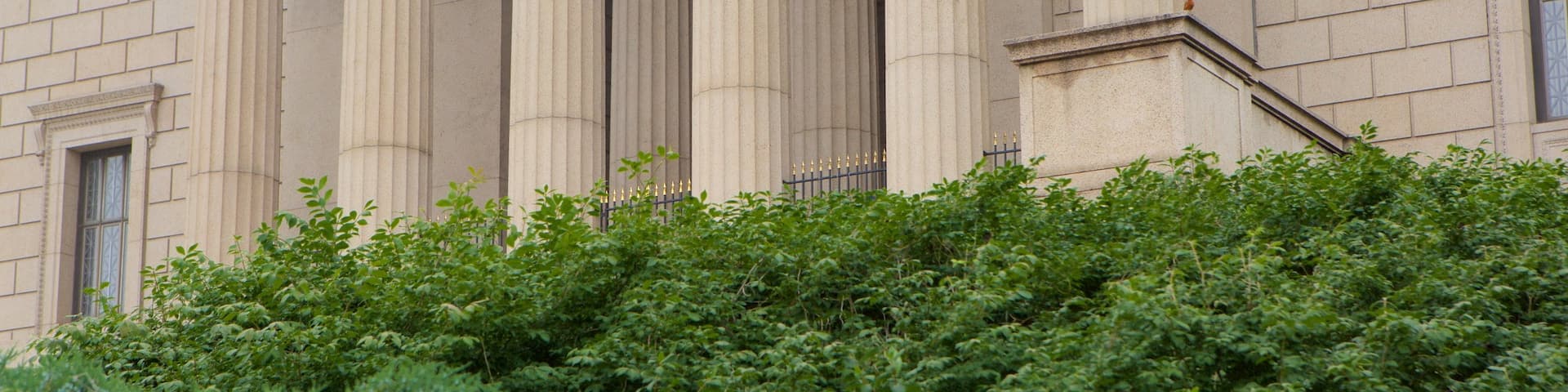 Monumento Nacional Masónico en Memoria de George Washington mostrando patrimonio de arquitectura, un jardín y un monumento