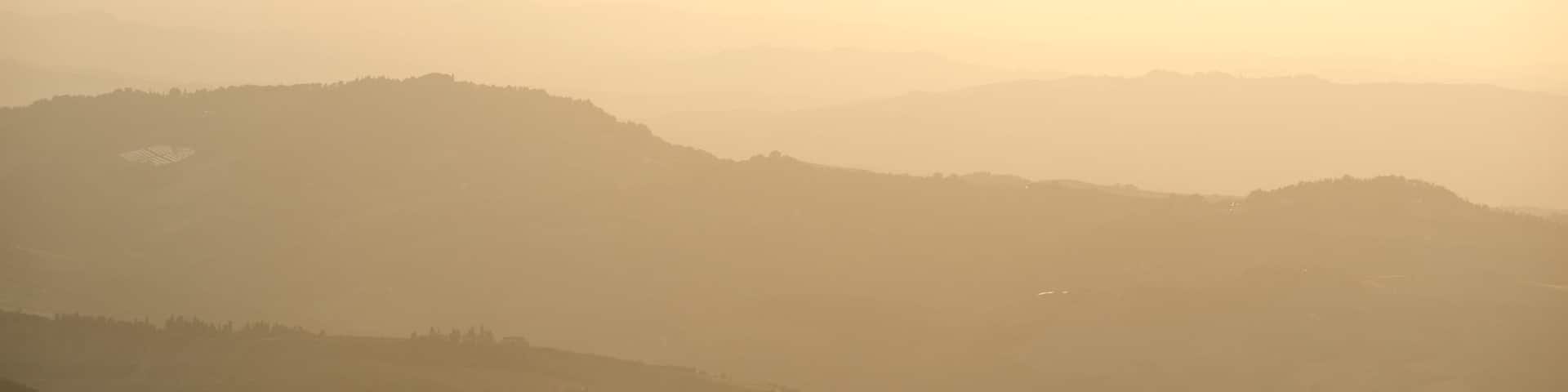 San Marino showing landscape views, tranquil scenes and a sunset