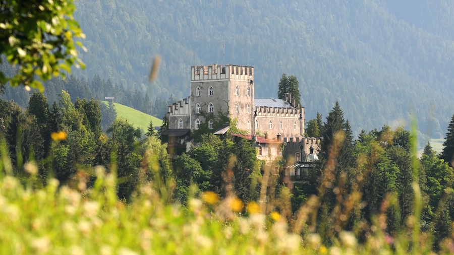 Itter which includes tranquil scenes, a castle and mountains