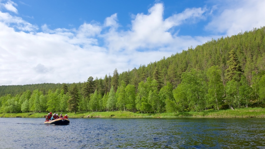 Ivalo which includes a river or creek, tranquil scenes and rafting