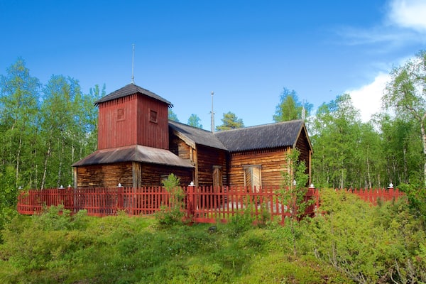 Pielpajarvi Wilderness Church featuring heritage elements, a church or cathedral and tranquil scenes