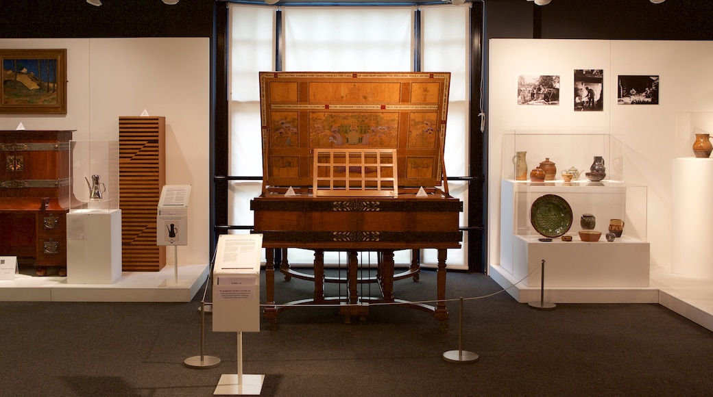 Cheltenham Art Gallery and Museum featuring music and interior views