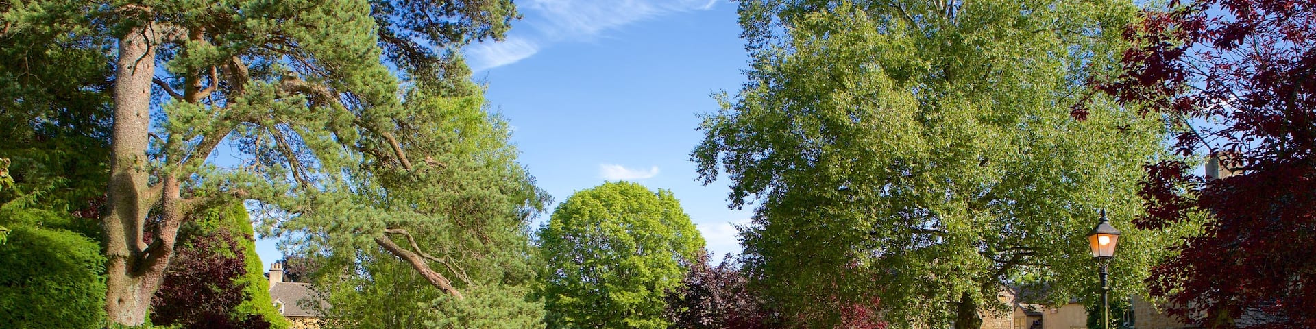 Bourton-on-Water featuring a river or creek, a park and a bridge