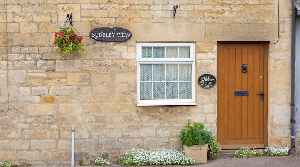 Winchcombe showing signage and heritage elements