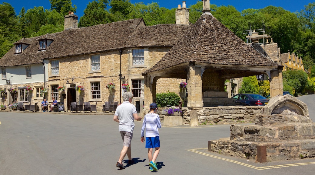 Castle Combe featuring a small town or village, heritage elements and a square or plaza