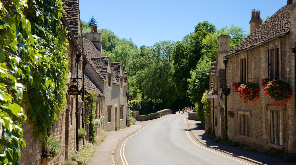 Castle Combe showing street scenes, a house and heritage elements