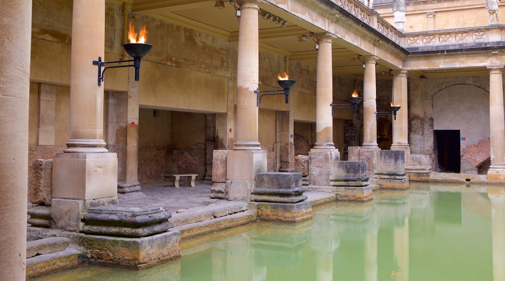 Roman Baths featuring a pool, heritage elements and heritage architecture