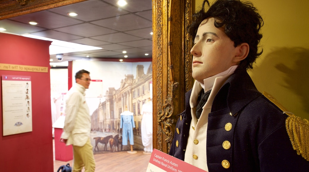 Jane Austen Centre featuring interior views as well as an individual male