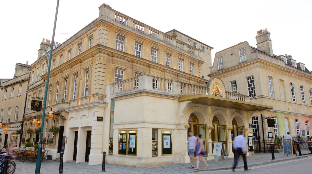 Bath Theatre Royal featuring heritage architecture, a city and theatre scenes