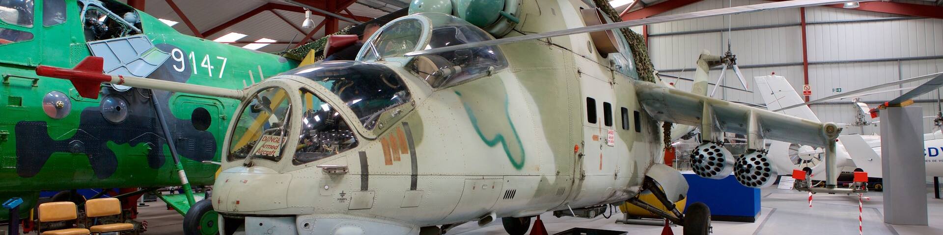 International Helicopter Museum featuring interior views and aircraft