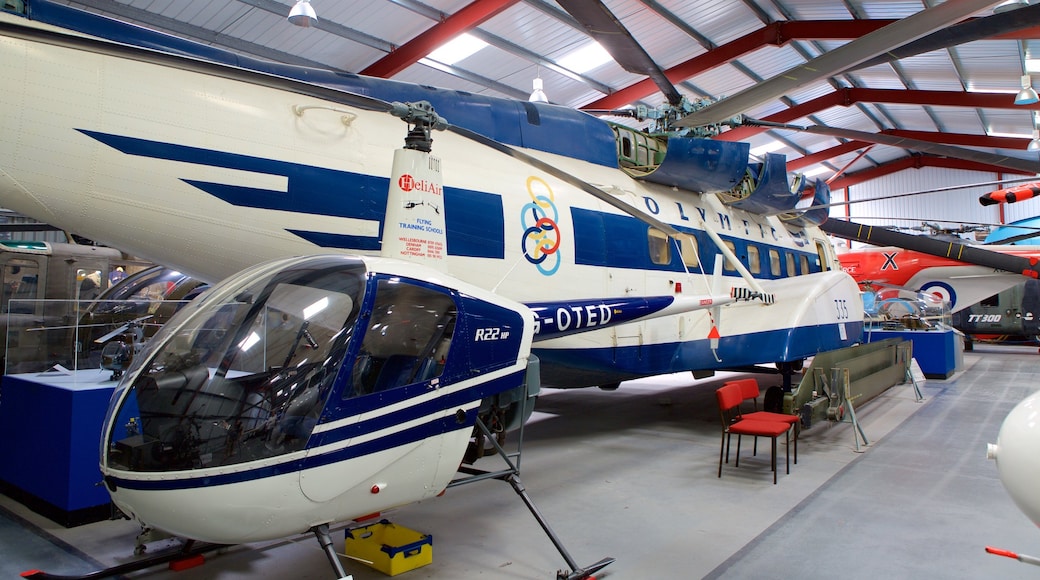 International Helicopter Museum showing aircraft and interior views