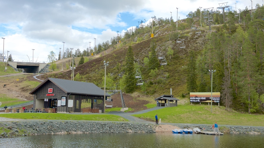 Rukatunturi which includes a lake or waterhole, a gondola and mountains