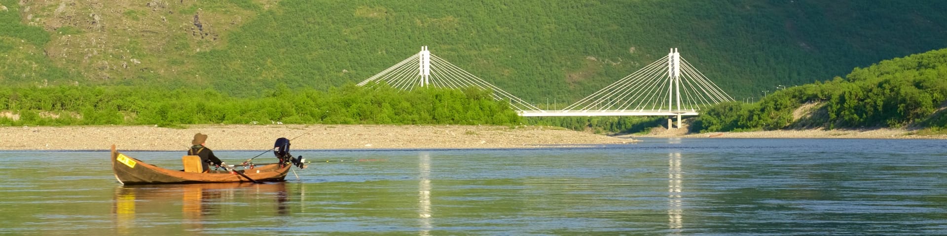 Utsjoki showing fishing, a river or creek and mountains