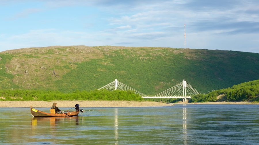 Utsjoki showing fishing, mountains and tranquil scenes