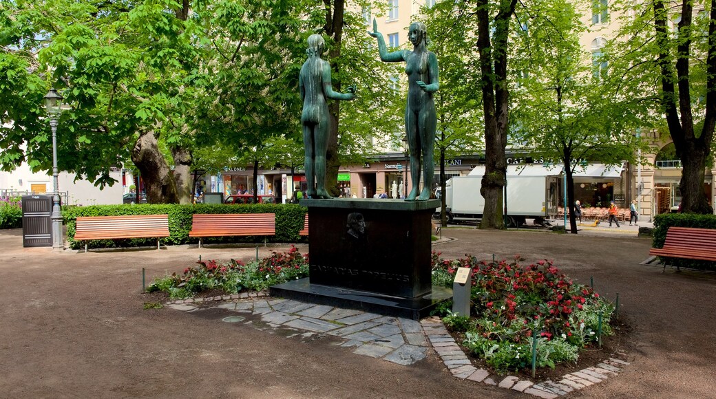 Esplanadi featuring a garden, a statue or sculpture and a memorial