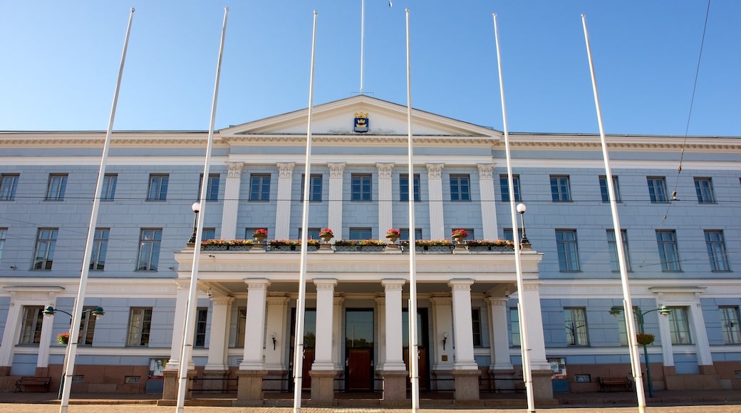 Helsinki City Hall featuring heritage architecture and an administrative buidling