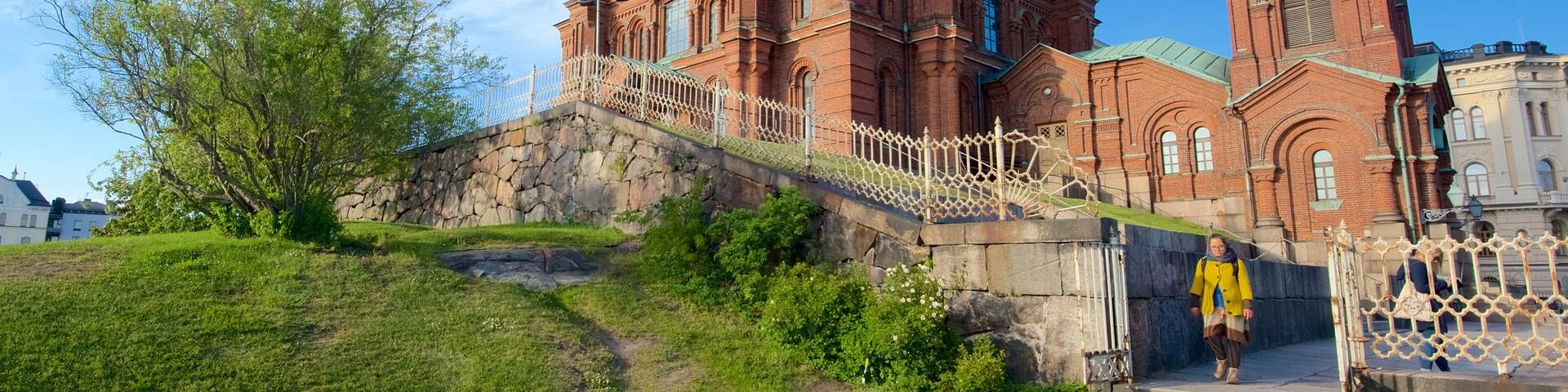 Uspenski Cathedral showing a church or cathedral and heritage architecture as well as an individual femail