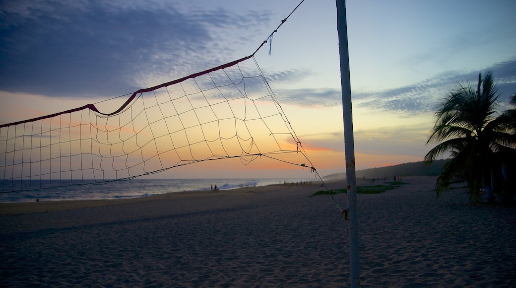 Bacocho Beach showing a beach, a sunset and landscape views