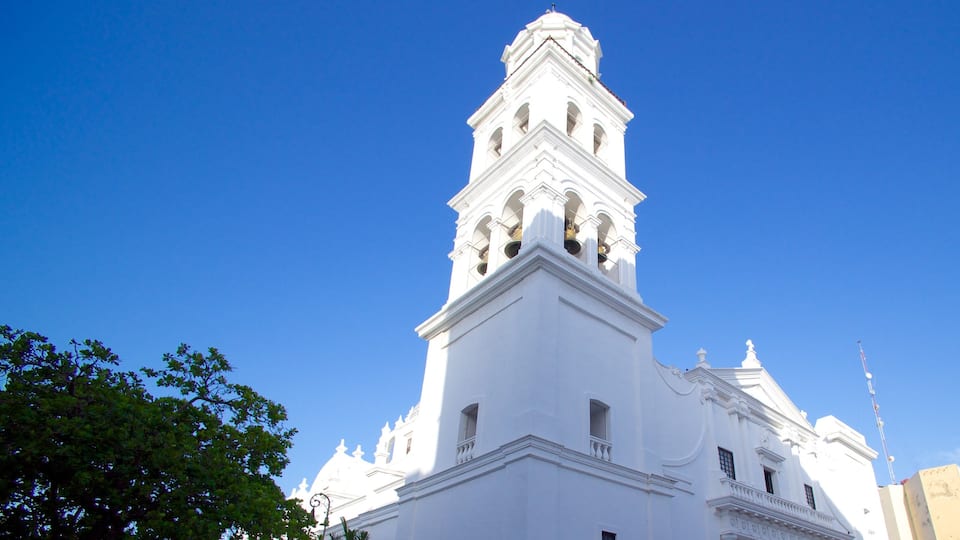 Veracruz Cathedral showing a church or cathedral, heritage architecture and religious elements